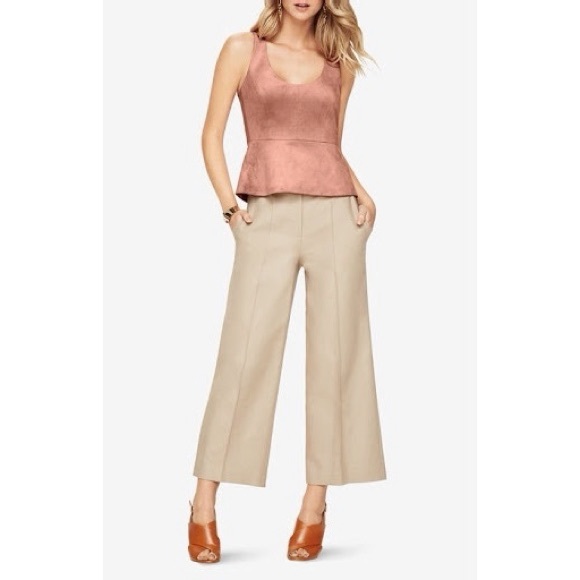 BCBGMaxAzria Cladiana Peplum Top Faux Suede NWT!! - Picture 2 of 9